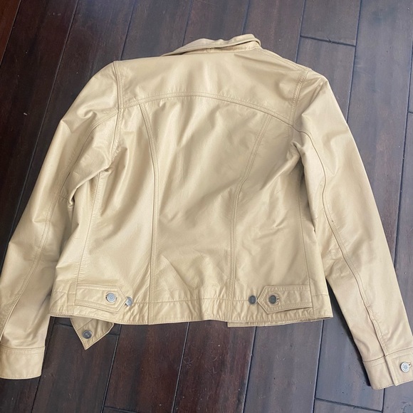 Vintage 90s Camel Leather Jacket M - Picture 2 of 13